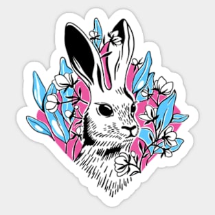 Rabbit Floral Cute Sticker